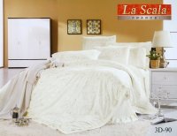 Постельное белье La Scala Жаккард Шелковый с вышивкой 3D-090  160x220