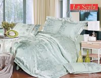 Постельное белье La Scala Жаккард Шелковый с вышивкой 3D-092  200x220