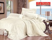 Постельное белье La Scala Жаккард Шелковый с вышивкой Lux 03 160x220