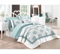 Покрывало Cotton Box Покрывало Delux RODEZ MINT, Ментоловый, Евро, 260х270 см, 50х70см (2шт) (02007708)-бесплатная доставка по Украине