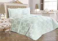 покрывало с наволочками Tropik home Покрывало 220х230 с наволочками 50х70 AMORE MINT