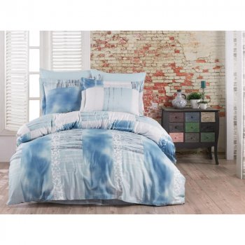 Class Bahar Постельное белье Class сатин Arcadia V3 Blue Двуспальный евро комплект (cb-070078386)