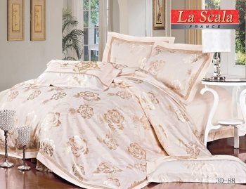 Постельное белье La Scala Жаккард Шелковый с вышивкой 3D-088  200x220